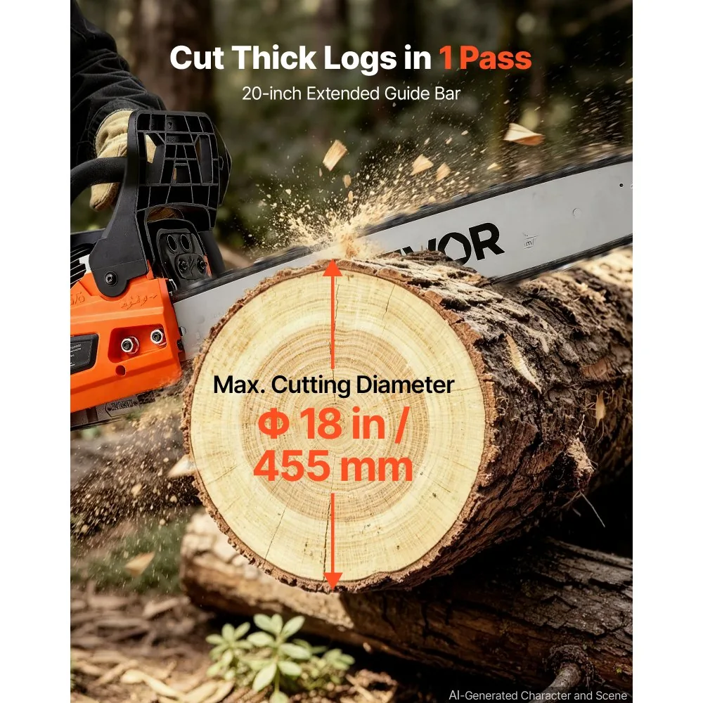 VEVOR gas chainsaw throttle synced choke start
