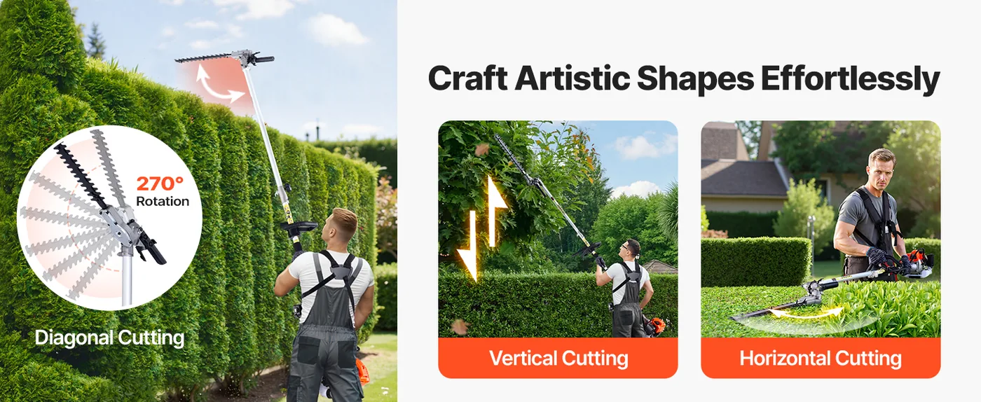 VEVOR Gas Hedge Trimmer 26 cc 4-in-1 Gas Hedge Trimmer & Str Hedge Care