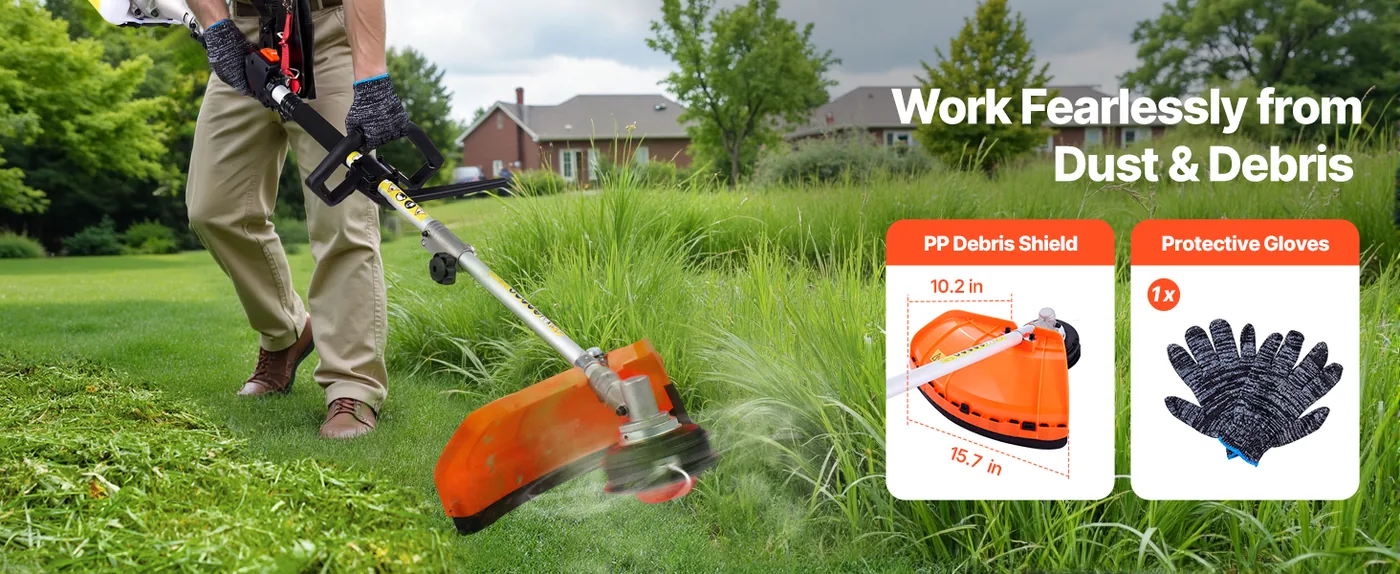 VEVOR Gas Hedge Trimmer 26 cc 4-in-1 Gas Hedge Trimmer & Str Secure Operation