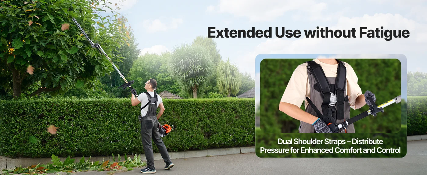VEVOR Gas Hedge Trimmer 26 cc 4-in-1 Gas Hedge Trimmer & Str Ergonomic Design