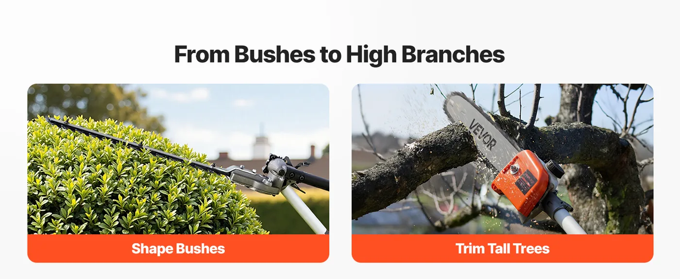 VEVOR Gas Hedge Trimmer 26 cc 6-in-1 Gas Hedge Trimmer & Wee Hedge Care