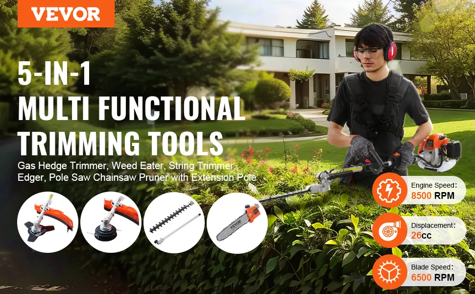VEVOR 26CC 5-in-1 Multi-Functional Trimming Tools 26 cc 5-in overview