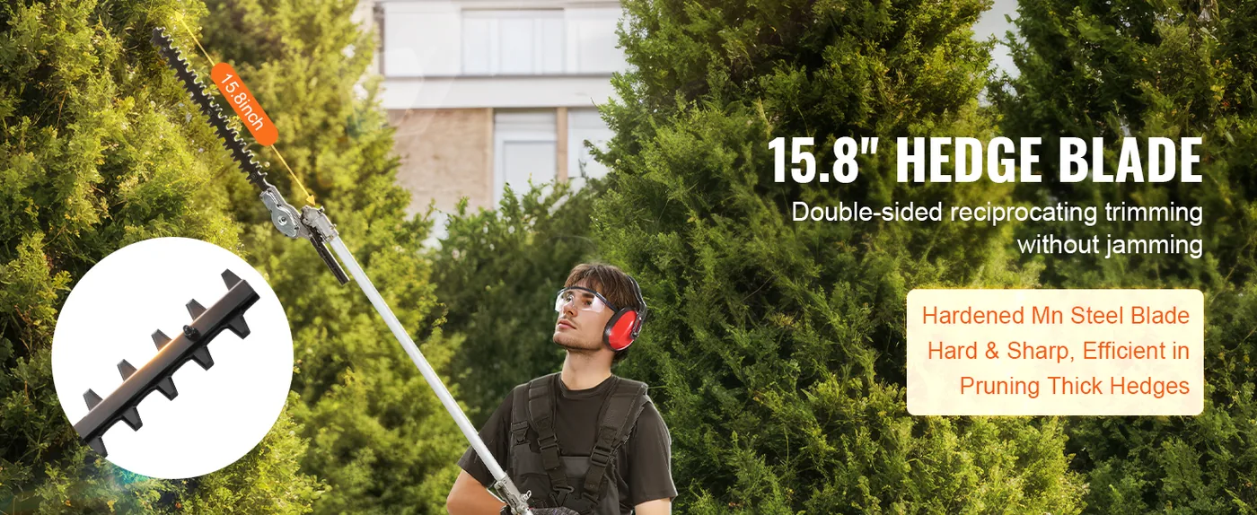 VEVOR 15.7-inch 26CC 2 Cycle Gas Hedge Trimmer 26 cc 2-Cycle feature 1