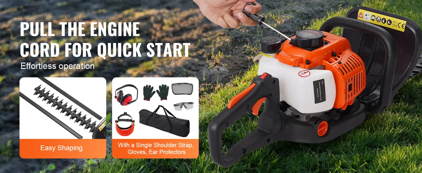 VEVOR 23.2-inch 26CC 2 Cycle Gas Hedge Trimmer 26 cc 2-Strok feature 2