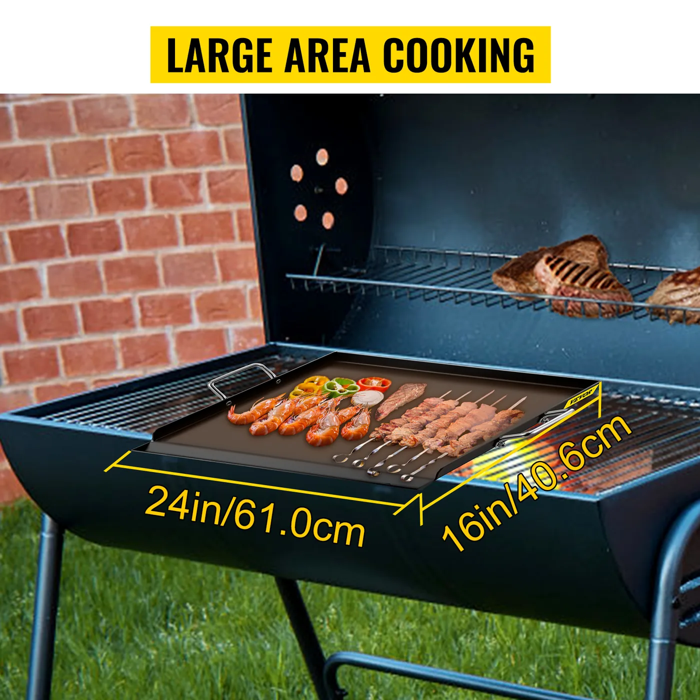 VEVOR Carbon Steel Griddle 24 x 16 in feature 2