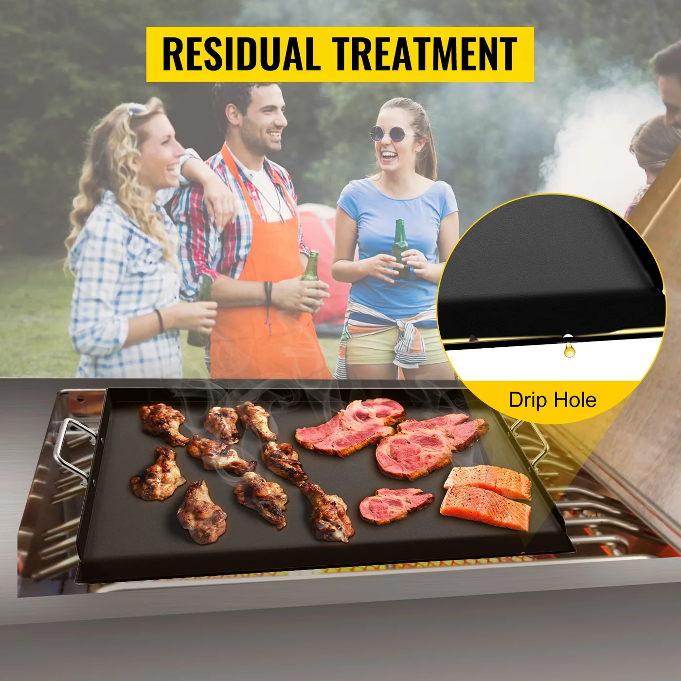 VEVOR Carbon Steel Griddle 24 x 16 in feature 4