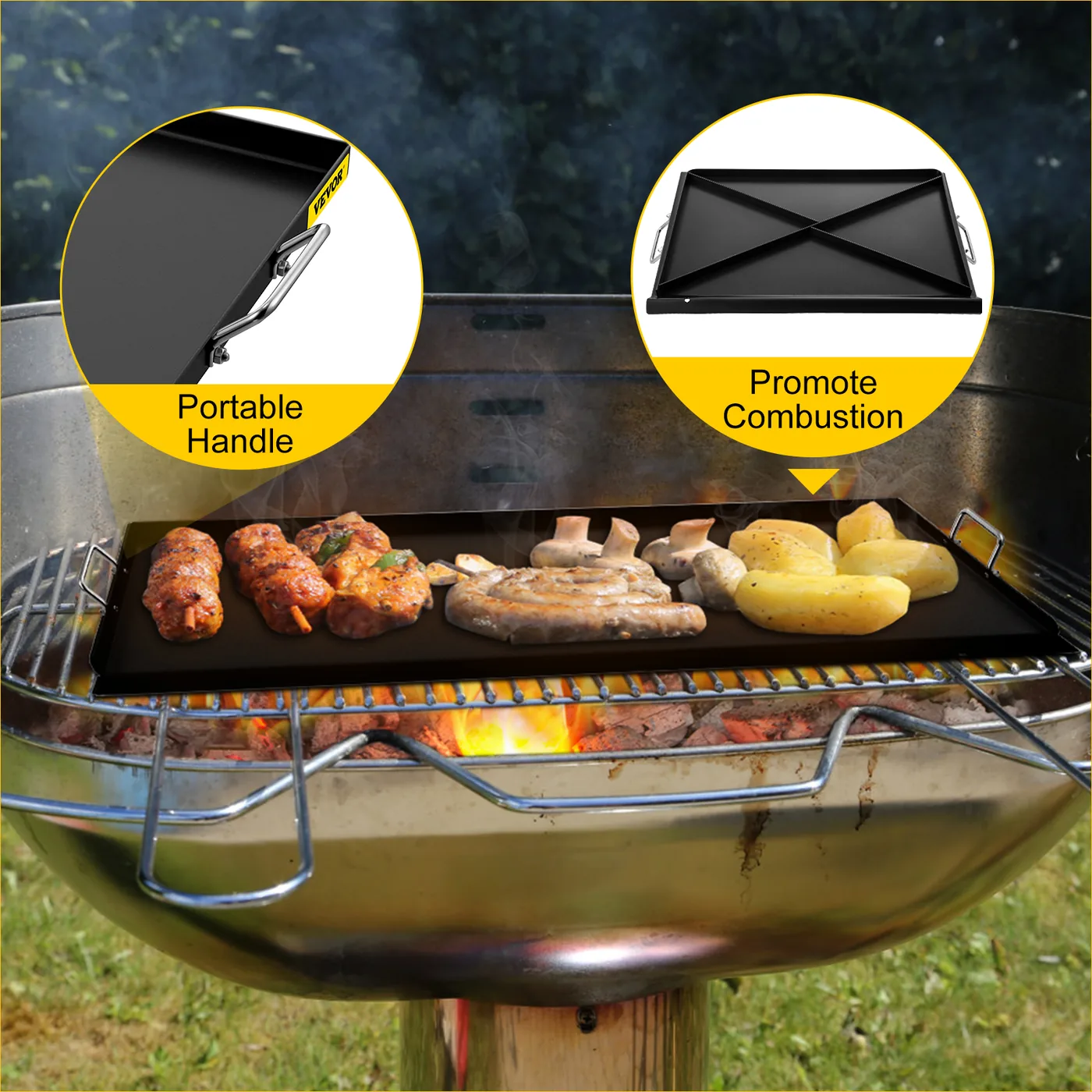 VEVOR Carbon Steel Griddle 24 x 16 in feature 5