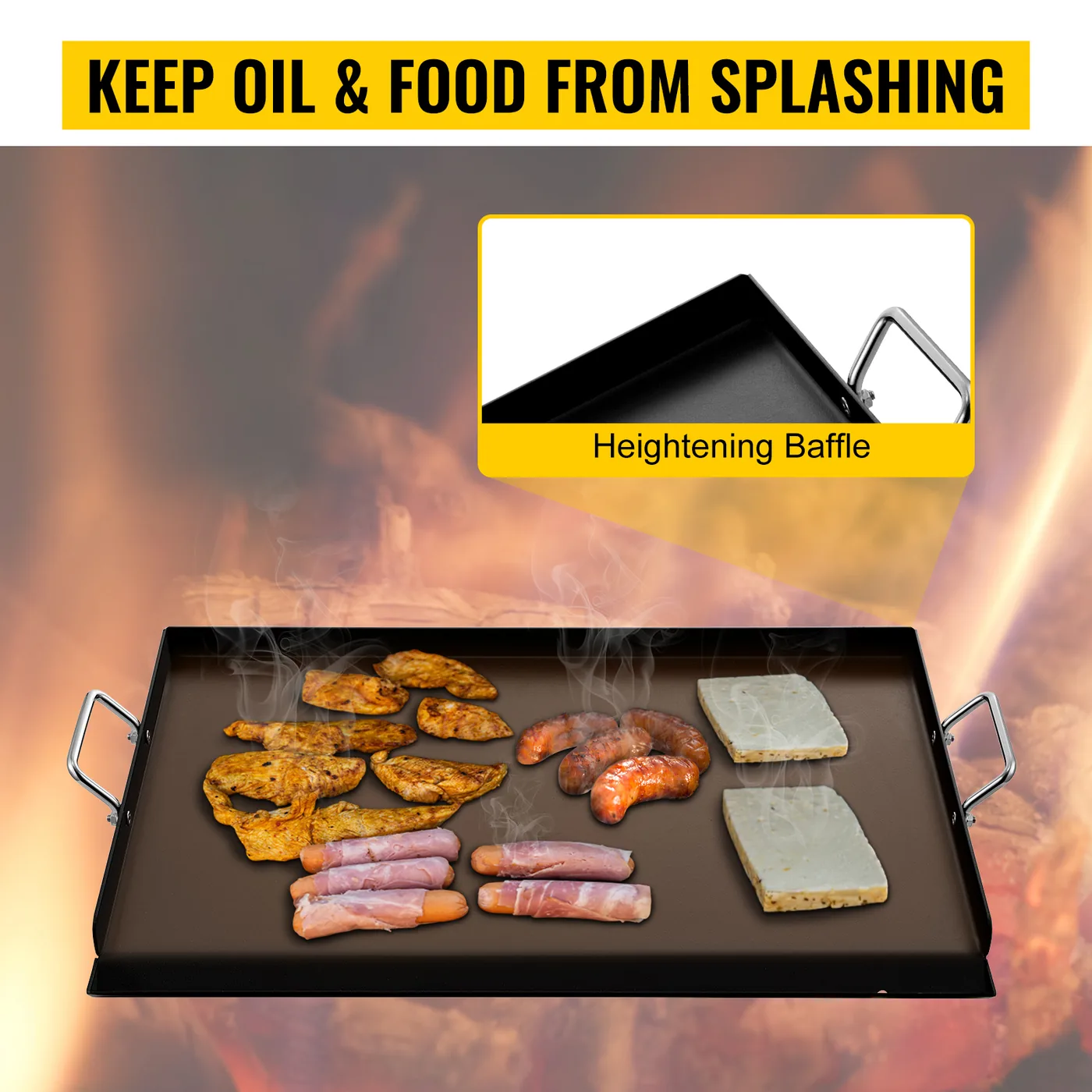 VEVOR Carbon Steel Griddle 24 x 16 in feature 6