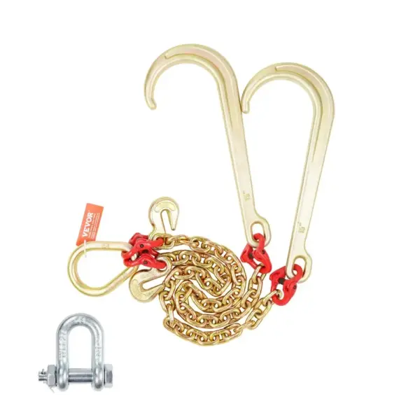 VEVOR G80 V Bridle Chain 1 Pack 2 ft Large J Hook+Grab Hook product image 1
