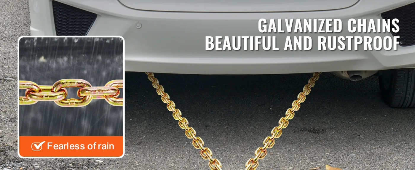 VEVOR G80 V Bridle Chain 1 Pack 2 ft Large J Hook+Grab Hook feature 2
