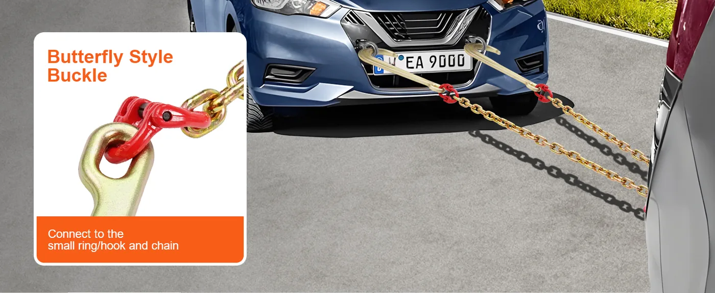 VEVOR G80 V Bridle Chain 1 Pack 2 ft Large J Hook+Grab Hook feature 4