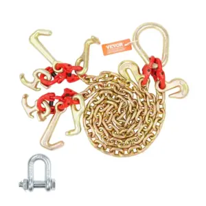 VEVOR G80 V Bridle Chain 1 Pack 3 ft R Hook+T Hook+Small J H product image 1