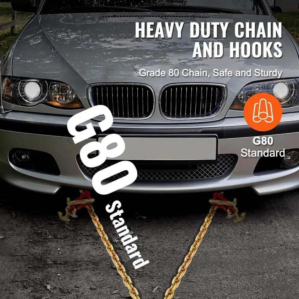 VEVOR G80 V Bridle Chain 1 Pack 3 ft R Hook+T Hook+Small J H product image 5
