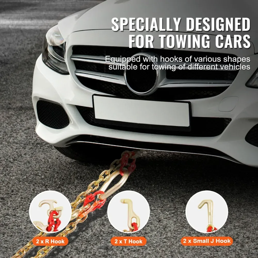 VEVOR G80 V Bridle Chain 1 Pack 3 ft R Hook+T Hook+Small J H product image 6