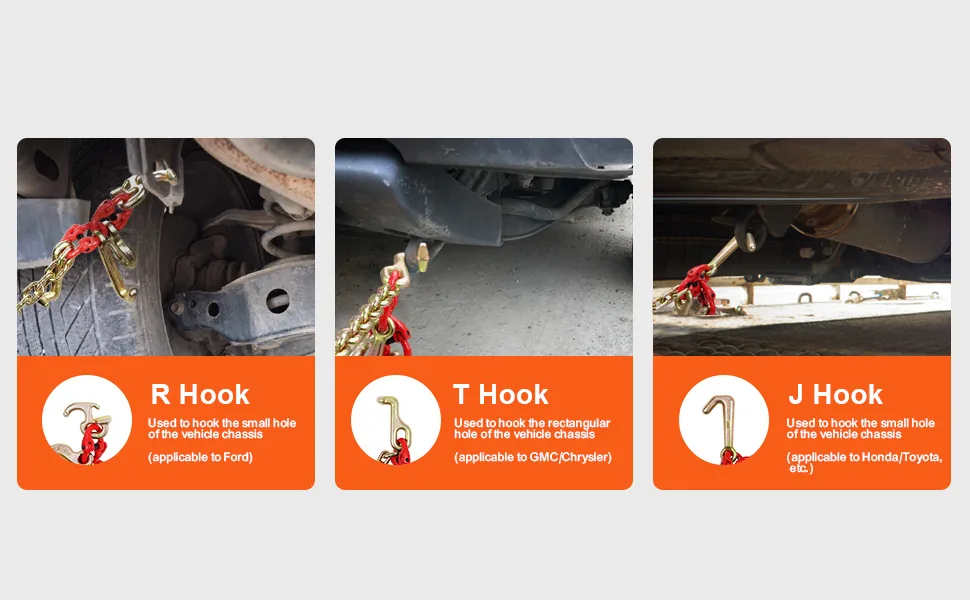 VEVOR J Hook Chain 1 Pack 6 ft Large J Hook+R Hook+T Hook+Sm feature 3