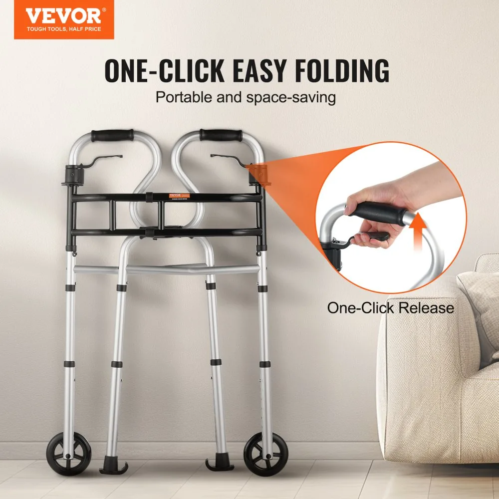 VEVOR Folding Walker on Wheels R type product image 2
