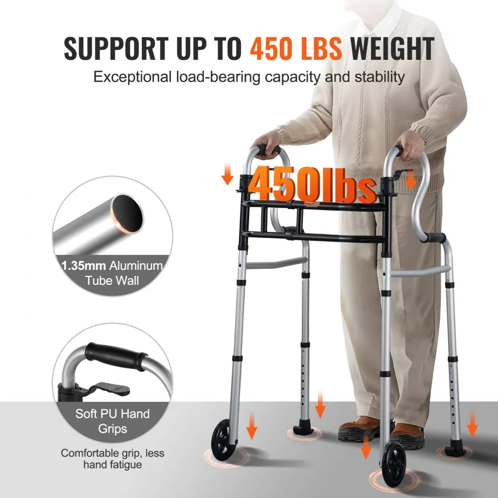 VEVOR Folding Walker on Wheels R type product image 3