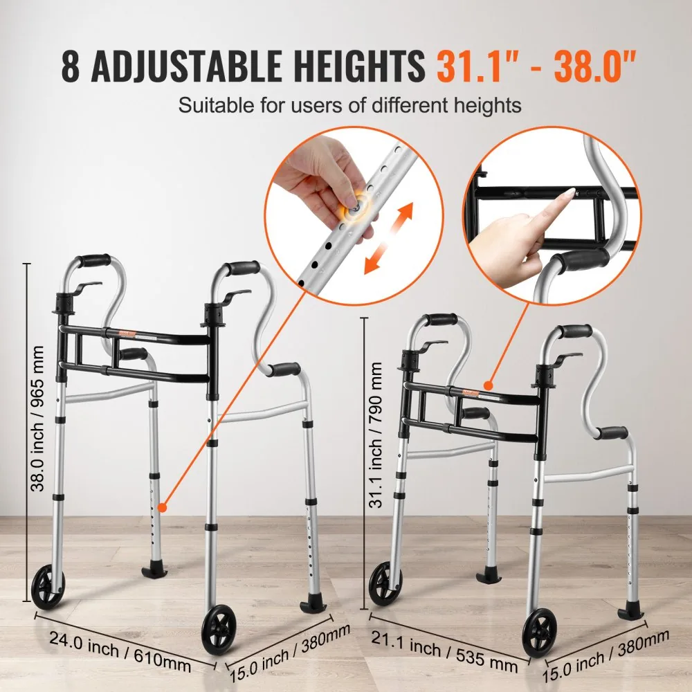 VEVOR Folding Walker on Wheels R type product image 4
