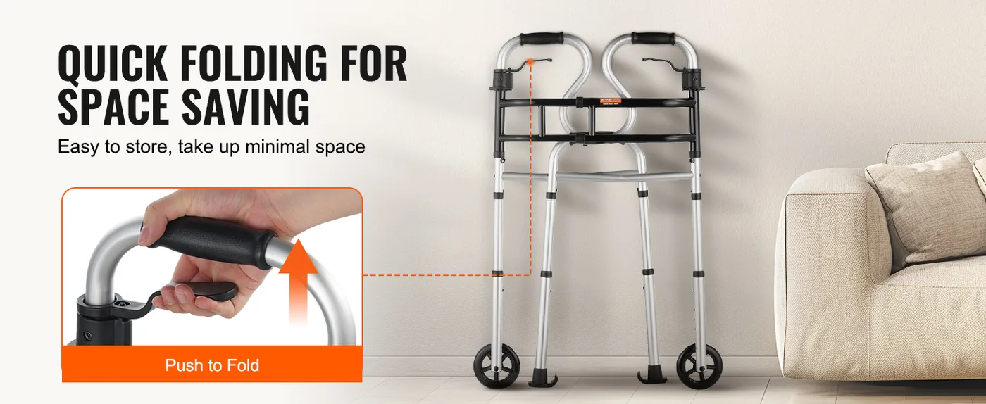 VEVOR Folding Walker on Wheels R type feature 1