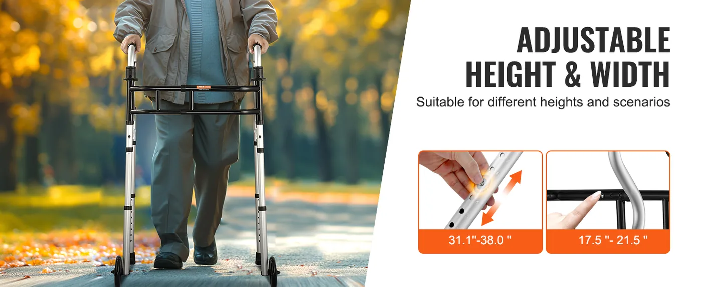 VEVOR Folding Walker on Wheels R type feature 2