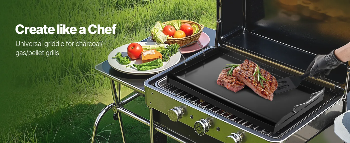 VEVOR Carbon Steel Griddle 24*16 inch Double-layer Carbon St overview