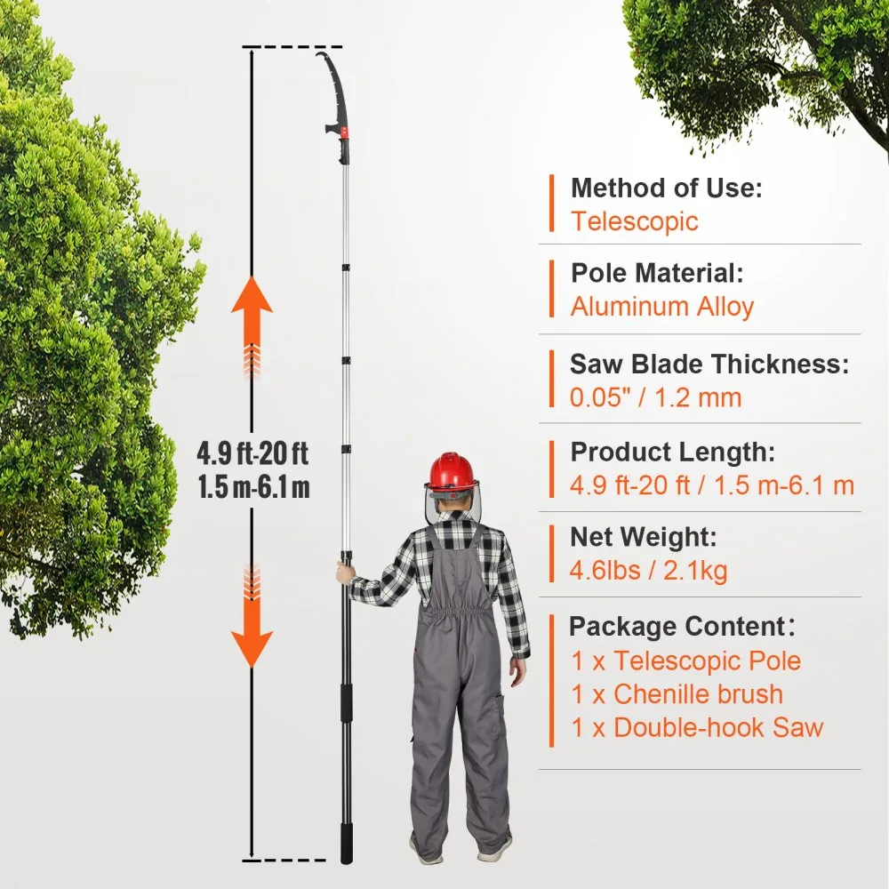 VEVOR pole saw package contents