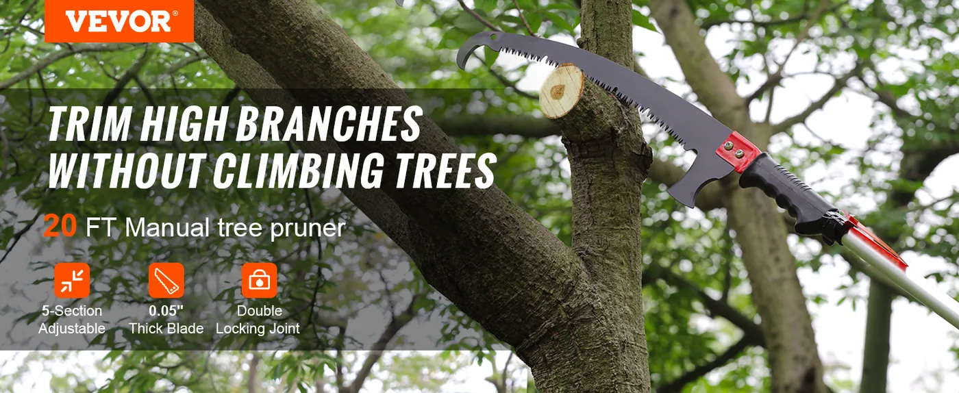 VEVOR telescopic manual pole saw overview