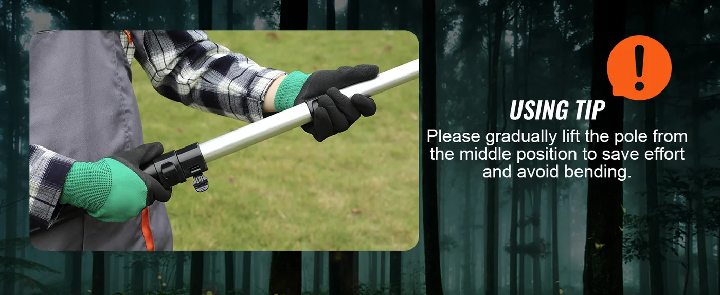 VEVOR Manual Pole Saw 20 ft Telescopic Aluminum Handle Wide Application