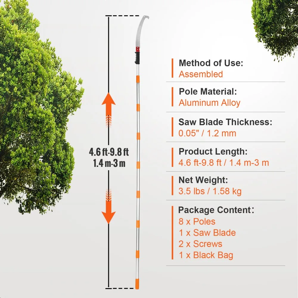 VEVOR pole saw package contents