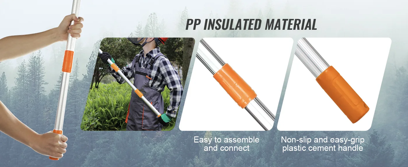 VEVOR Manual Pole Saw 9.8 ft Extendable Aluminum Handle Tree Trimming