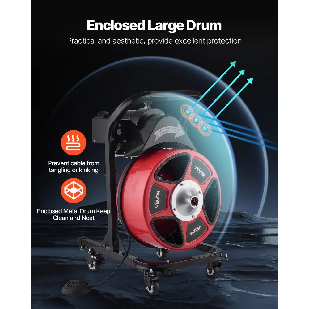 VEVOR Drain Cleaner Machine 50 FT x 1/2 Inch With Wheels product image 4
