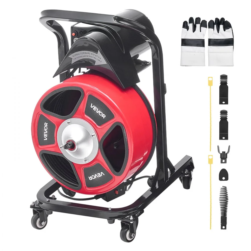 VEVOR Drain Cleaner Machine 50 FT x 1/2 Inch With Wheels product image 9