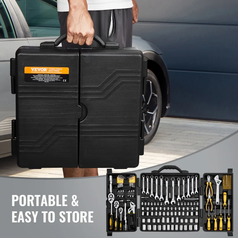 VEVOR 207-Piece Mechanics Tool Set 207 Pcs 1/4", 3/8", 1/2" product image 6