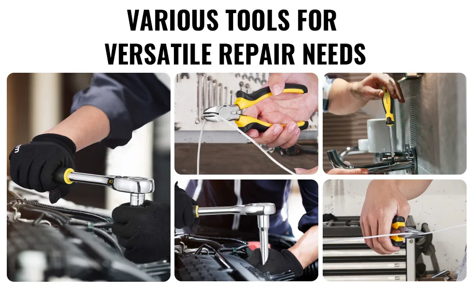 VEVOR 207-Piece Mechanics Tool Set 207 Pcs 1/4", 3/8", 1/2" feature 4