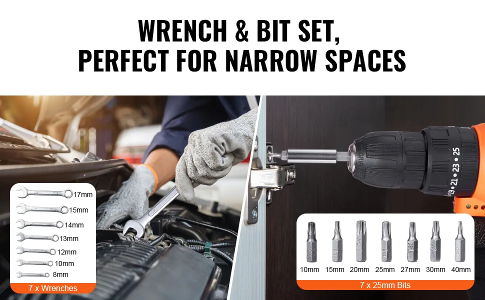 VEVOR 121-Piece Mechanics Tool Set 121 Pcs 1/4", 3/8", 1/2" feature 3
