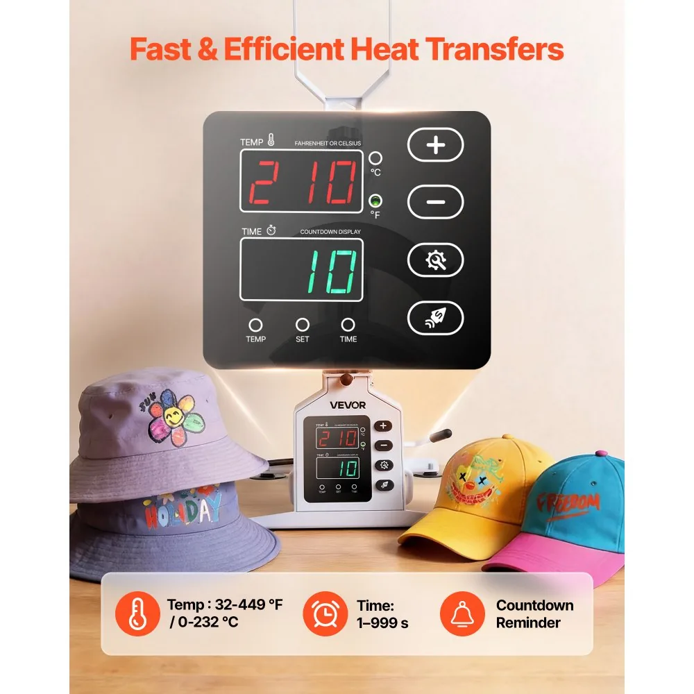 VEVOR Hat Heat Press Machine 2-in-1 White product image 2