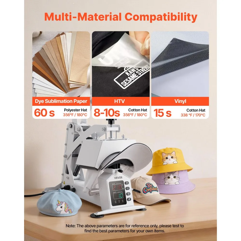VEVOR Hat Heat Press Machine 2-in-1 White product image 6
