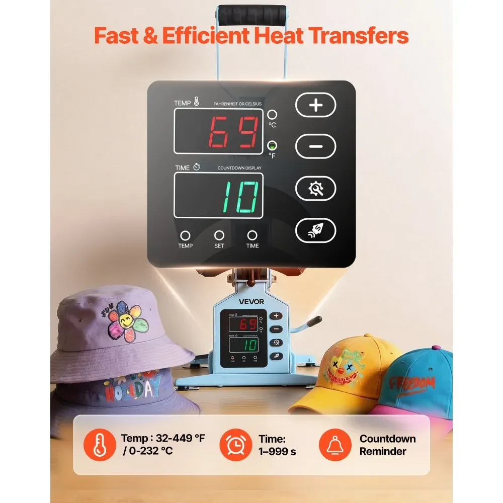 VEVOR Hat Heat Press Machine 4-in-1 Light Blue product image 2