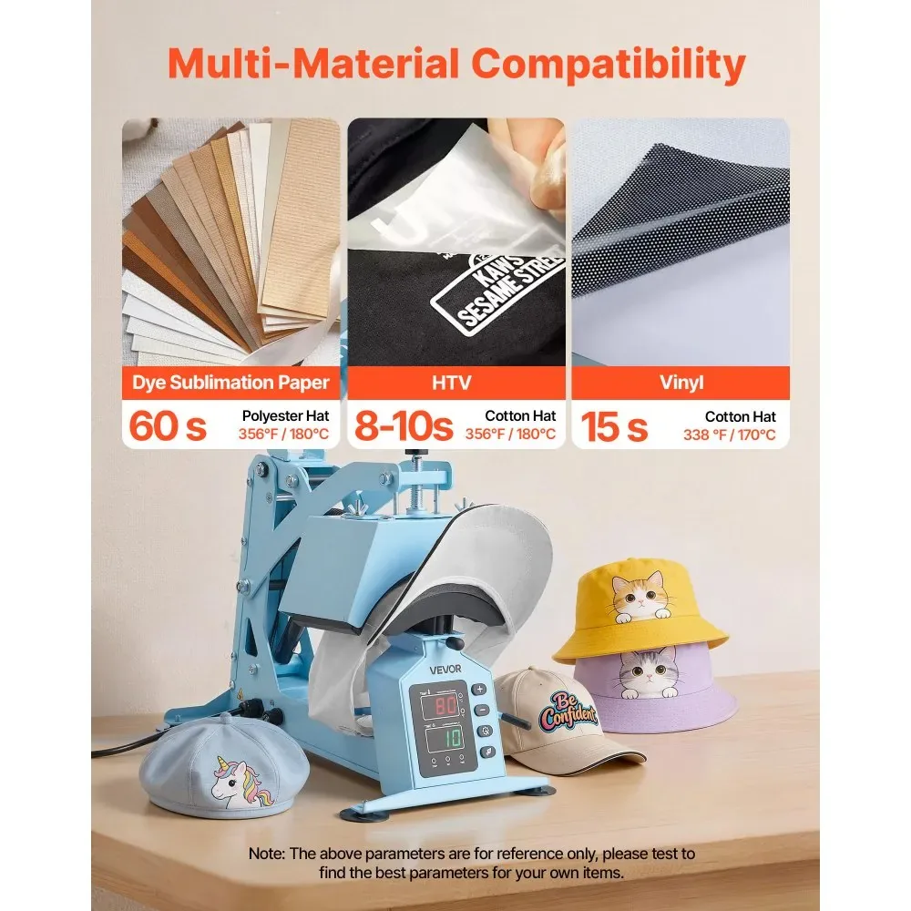 VEVOR Hat Heat Press Machine 4-in-1 Light Blue product image 6
