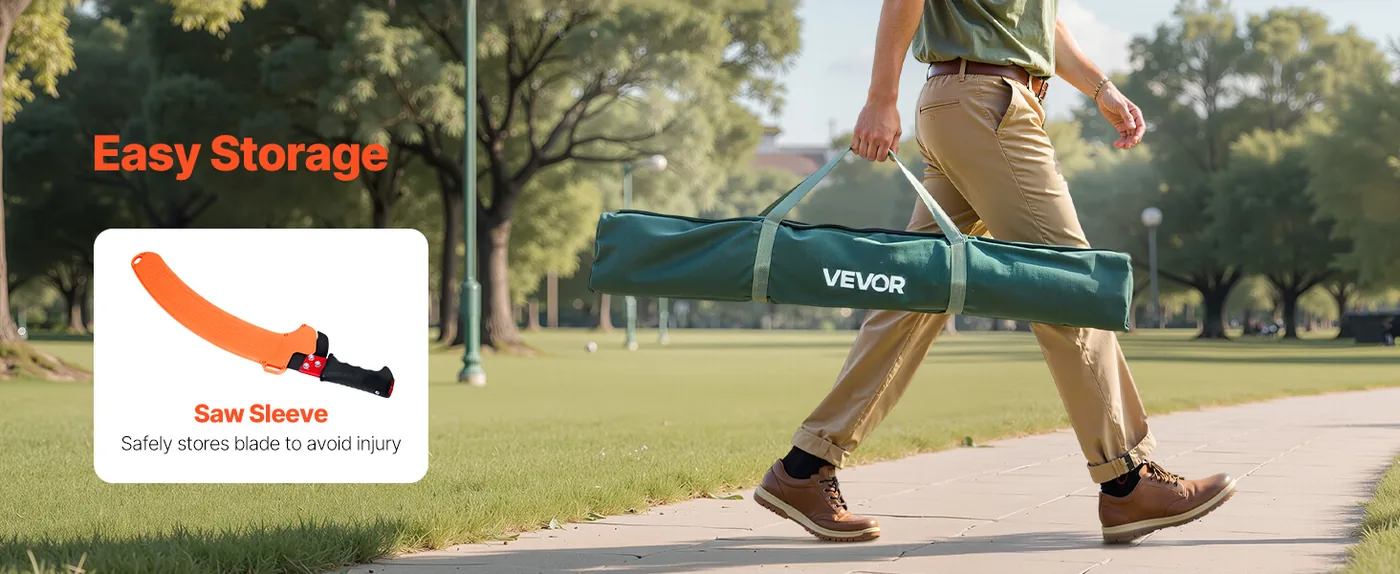 VEVOR Manual Pole Saw 27 ft Tree Pruner with Scissors Easy Assembly