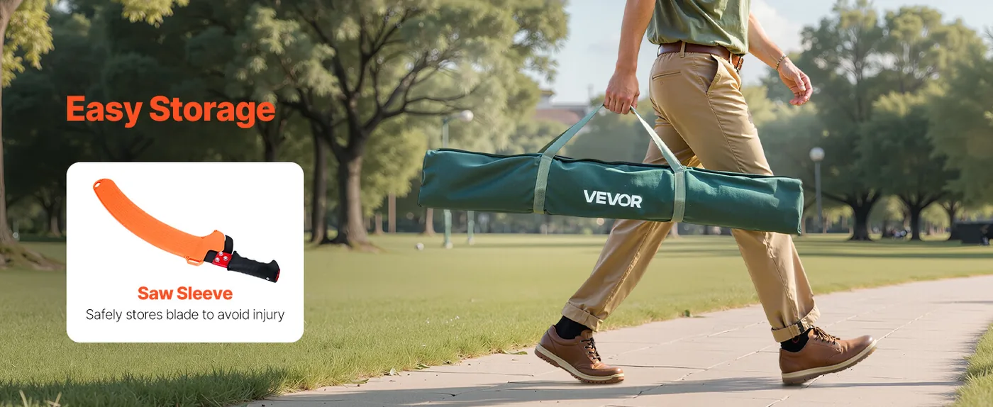 VEVOR Manual Pole Saw 27 ft Extendable 65Mn Steel Blade Fiberglass Pole