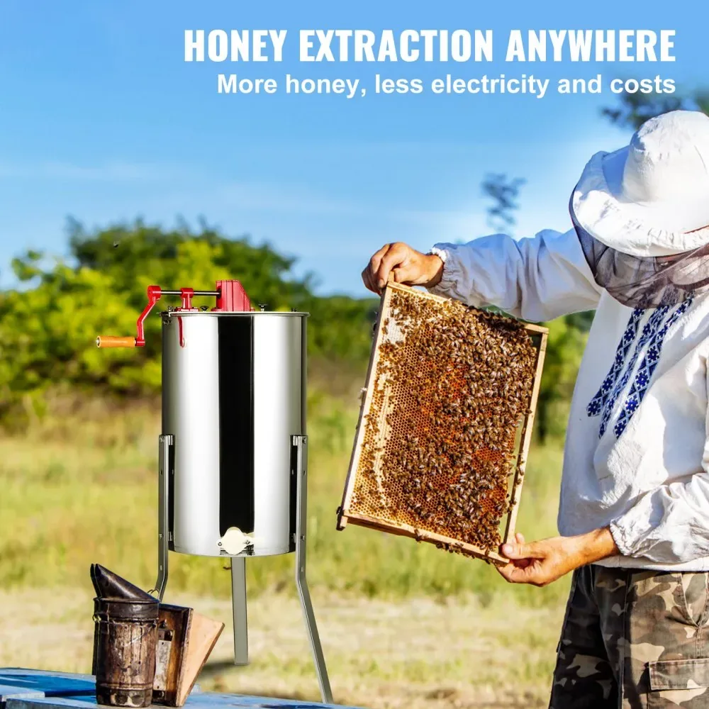 VEVOR Manual Honey Extractor 2/4 Frames 15 inch product image 2
