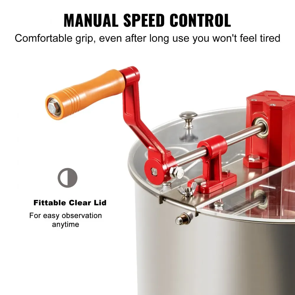 VEVOR Manual Honey Extractor 2/4 Frames 15 inch product image 6