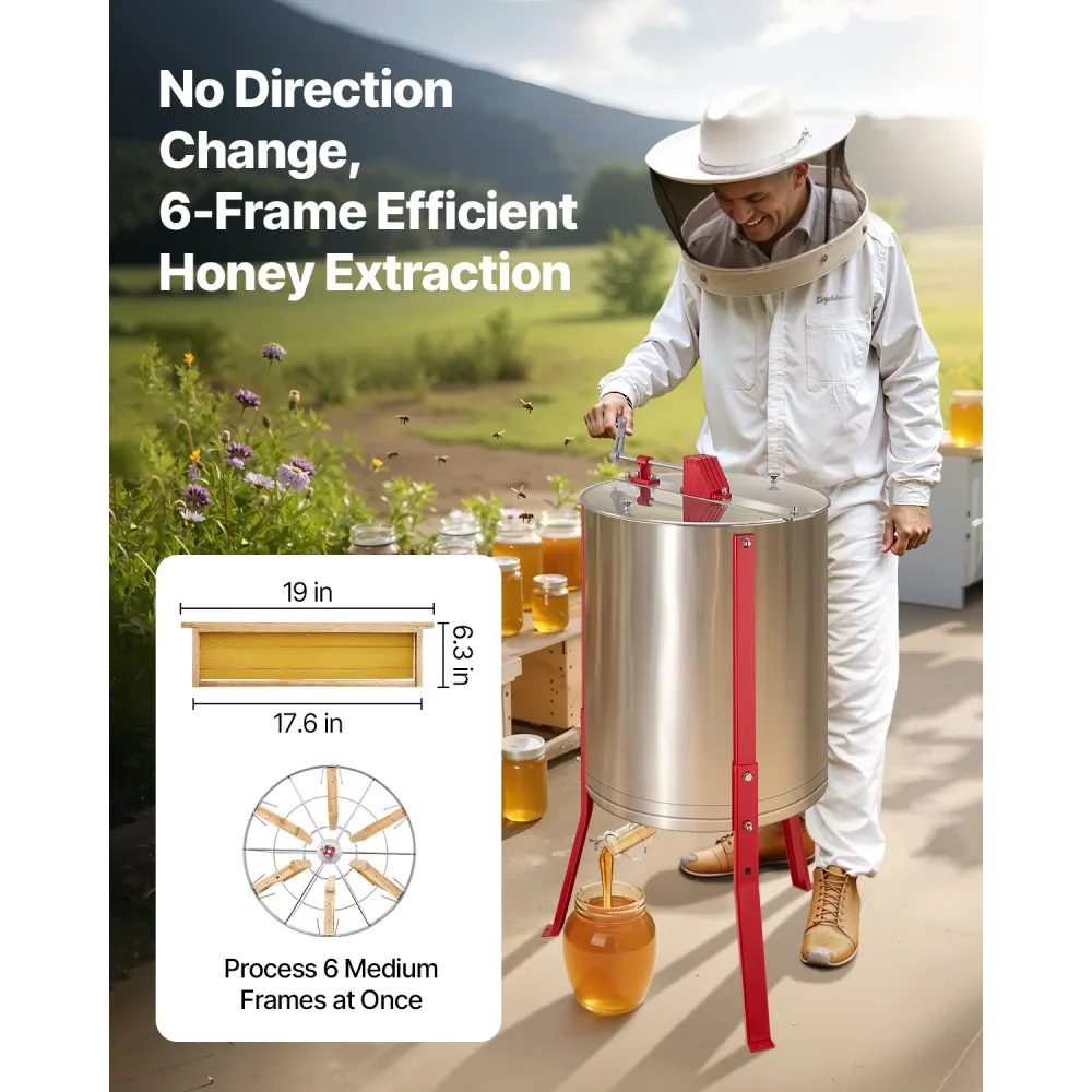 VEVOR Honey Extractor 6-Frame 18.5 inch product image 2