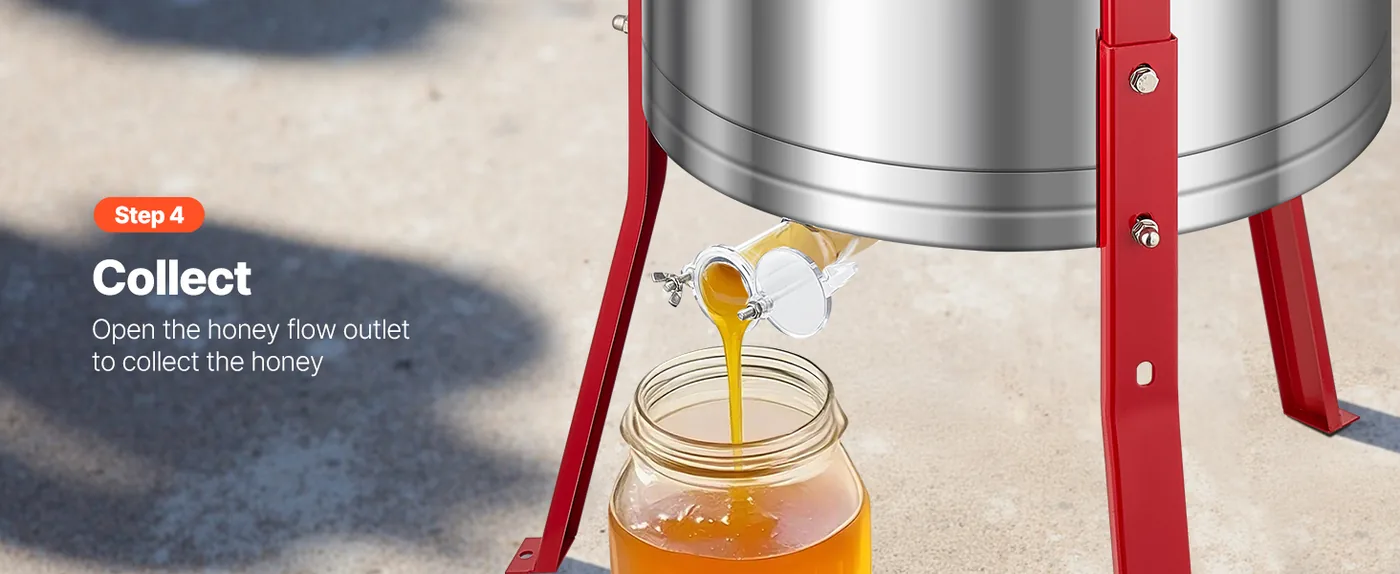 VEVOR Honey Extractor 6-Frame 18.5 inch Step Four
