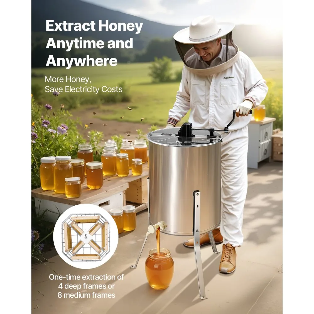 VEVOR Honey Extractor 4/8 Frames 18.5 inch product image 2