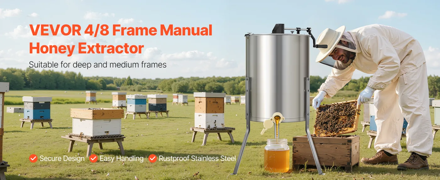 VEVOR Honey Extractor 4/8 Frames 18.5 inch overview