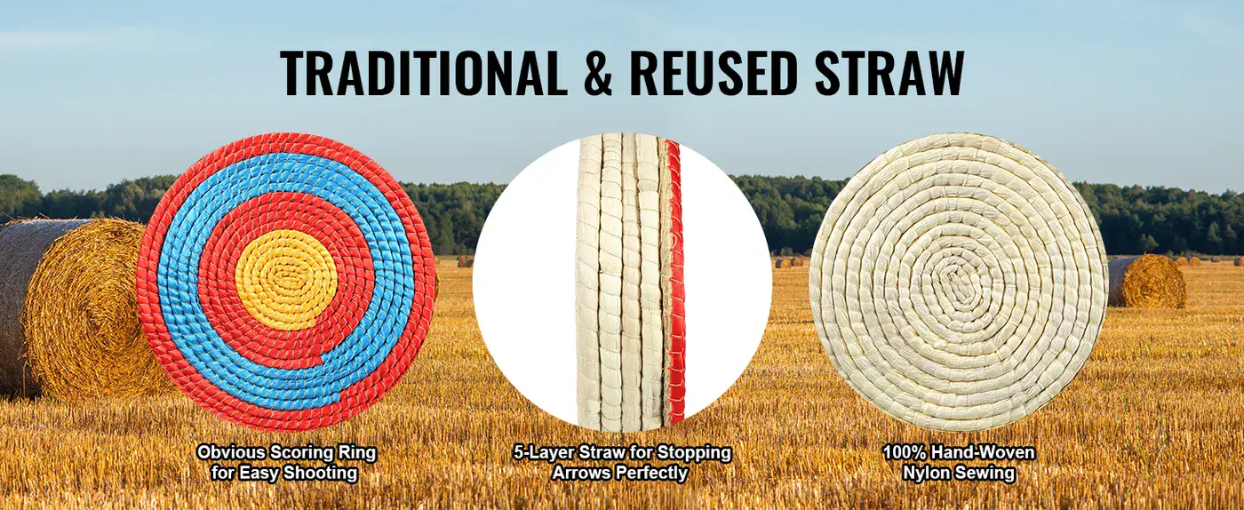 VEVOR Archery Target Straw Stalks 5 Layers - 20 x 20 x 4 inc feature 1
