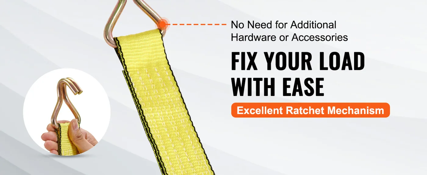 VEVOR Ratchet Tie Down Straps (4PK) 2" x 15' 4 Pcs-piece Set feature 1