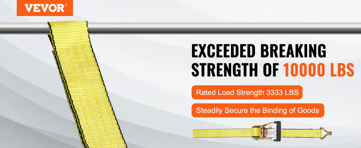VEVOR Ratchet Tie Down Straps (4PK) 2" x 27' 4 Pcs-piece Set overview